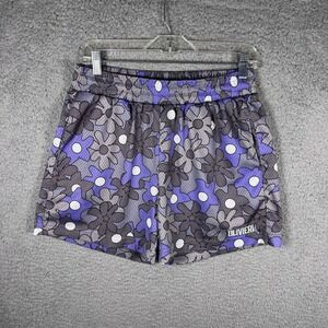 Olivieri Men Purple Floral Mesh Basketball Shorts Size Small Drawstring Athletic